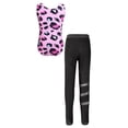 thumbnail image 2 of Yruioon Kids Girls Leopard Printed Gymnastics Outfits Sleeveless Ballet Dancewear Leotard with Pink XXL, 2 of 7
