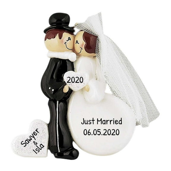 Ornaments by Elves Personalized First Married Christmas Ornaments Couple Christmas Ornament .25lbs