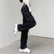 thumbnail image 2 of Rimocy - Pantalones vaqueros cargo negros con bolsillos para mujer, de cintura alta, rectos, estilo Harajuku, largos, de pierna ancha, 2023, 2 of 5