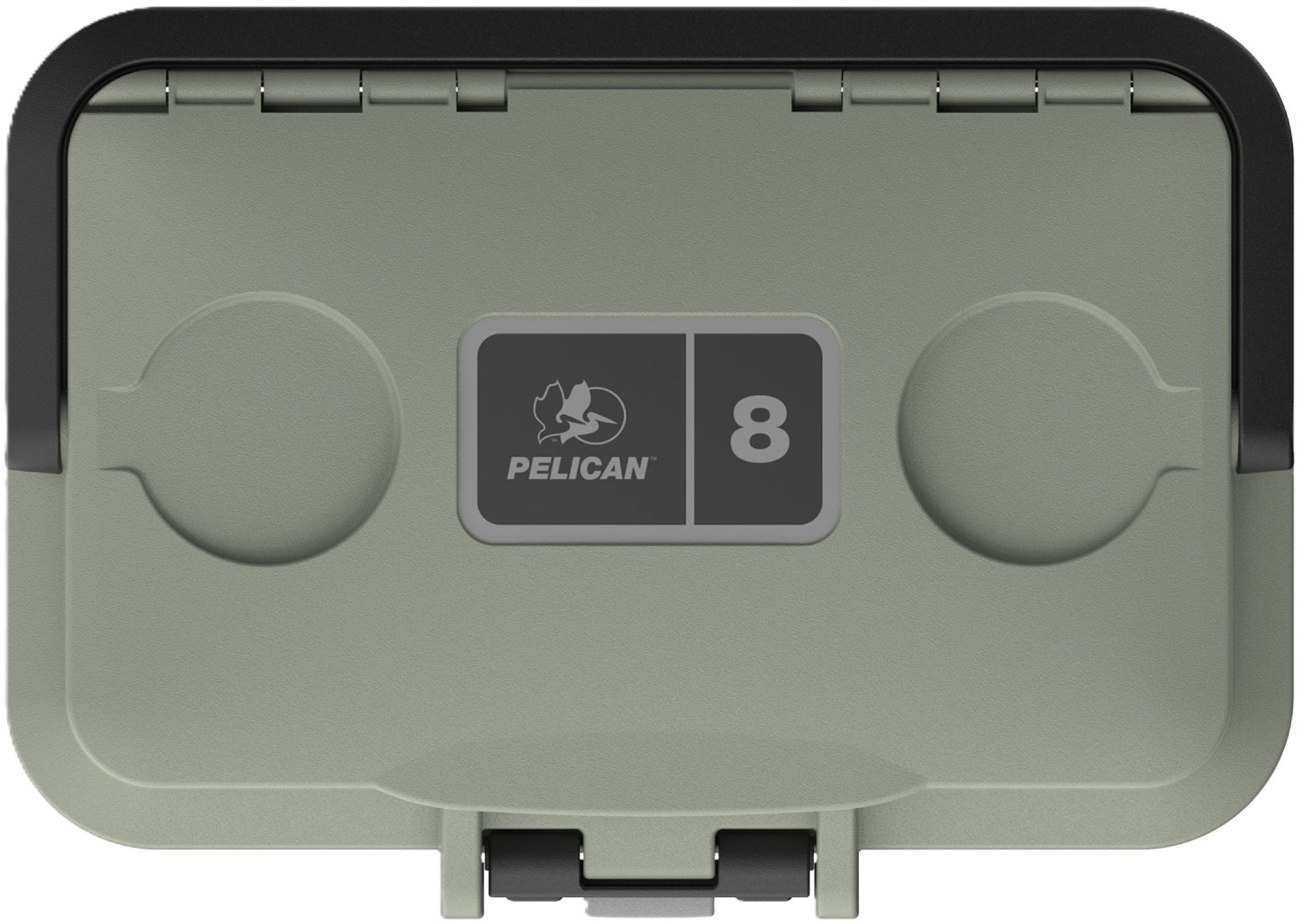 Pelican Personal 8 Qt Hard-Sided Cooler with Snap-in Ice Pack Bottle Opener, Sage with Gray