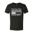 thumbnail image 2 of Wild Bobby Installing Muscles Please Waitâ€¦ Gym/Workout Men Premium Tri Blend Tee, Vintage Black, Medium, 2 of 5