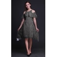 thumbnail image 4 of Bimba Grey Geometric Print Womens Chic Style Cold Shoulder Shift Dress Summer Tunic - Small, 4 of 6