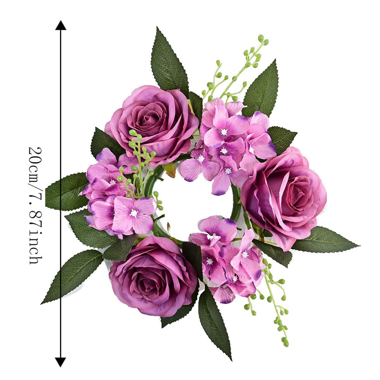Artificial Flowers - Household Imitation Clearance! FNGZ Artificial Flower 1Pc A, Simulation Rose Wreath 20Cm Candlestick Wreath Christmas Decoration Window Prop Table Wedding Decoration Flowers