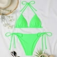 thumbnail image 2 of Womens Bikinis Green Pad No Steel Support Fashion Sexy Lace Up Split Backless Swimsuit Bathing Suits, 2 of 8
