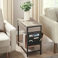 thumbnail image 3 of VASAGLE Side Table with Storage, End Table with USB Ports and Outlets, Nightstand with Charging Station, Fabric Bags, for Living Room, Bedroom, Greige and Black, 3 of 8