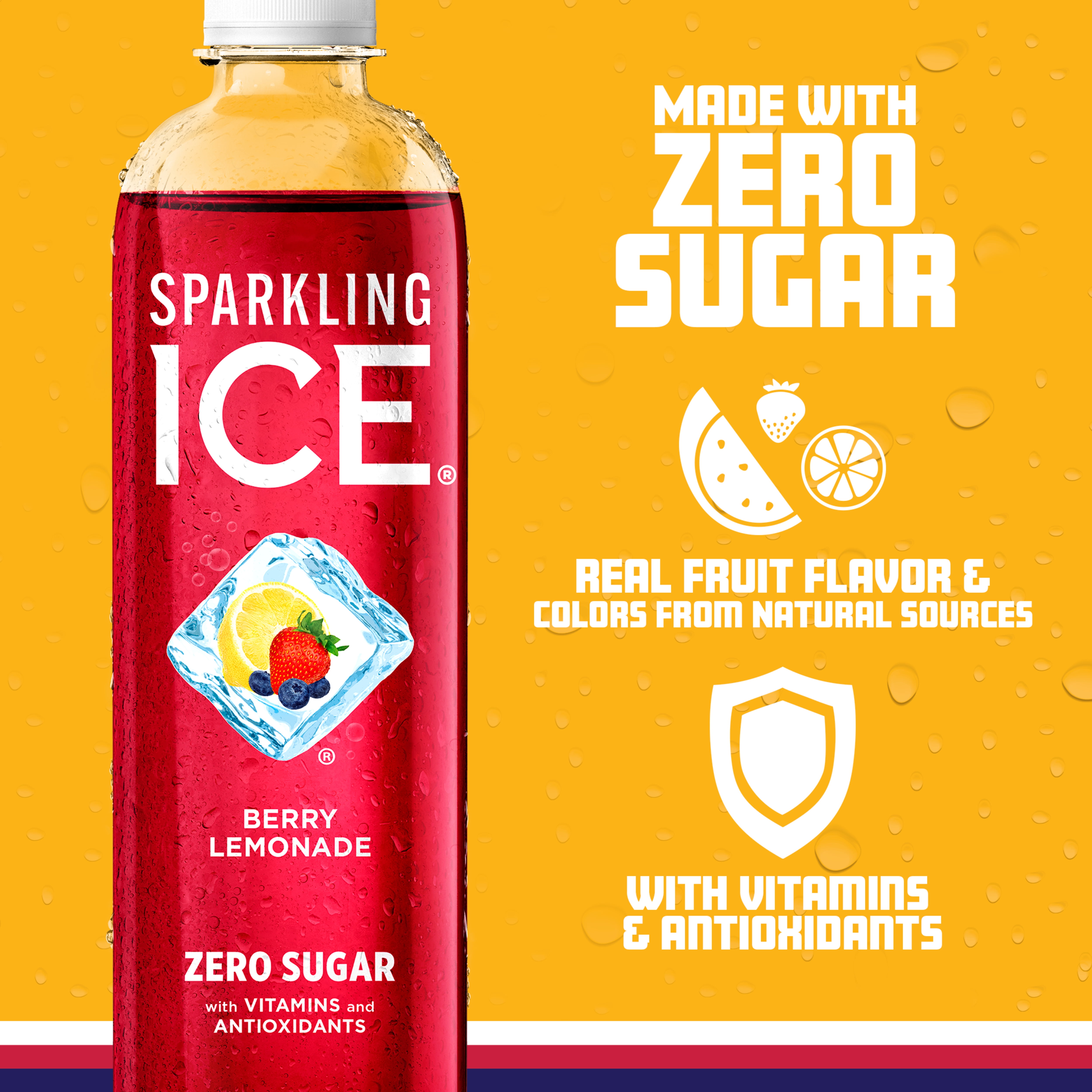 (5 pack) Sparkling Ice Zero Sugar Flavored Sparkling Water, Berry Lemonade 17 fl oz