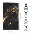 thumbnail image 2 of Balery Black And Gold Fire Dragon Toalla de Microfibra Premium con Estampado – 27.5x16 pulgadas, Alta Absorción, Suave y Aterciopelada, Secado Rápido, 2 of 6