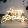 thumbnail image 6 of Dserhfy Happy Birthday Neon Sign USB Powered Dimmable Acrylic LED Happy Birthday Light-up Sign Warm White Birthday Party Wall Decoration Lamp, 6 of 7