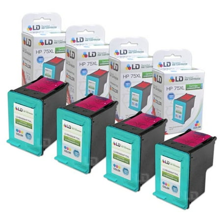 Remanufactured Replacement Cartridges for CB338WN 75XL / 75 High-Yie Tri-Color (4 Pack)