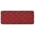 thumbnail image 1 of Abstract Kitchen Mat, Paisley Design with Dots Flowers Leaves Oriental Mandala Art Print, Plush Decorative Kitchen Mat with Non Slip Backing, 47" X 19", White Ruby, by Ambesonne, 1 of 1