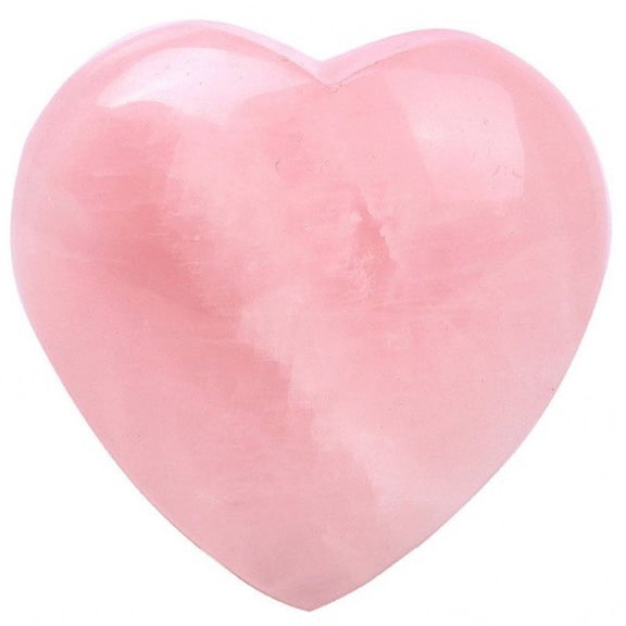 Jiibva Natural Pink Crystal Stone Heart Shaped Crystal Pink Quartz Crystal Palm Pocket Gemstones for Home Decoration