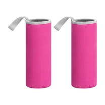 Uxcell Neoprene Water Bottle Sleeves, Water Bottle Carrier Bottle Can Sleeves Covers Holder Bag with Strap Rose Red