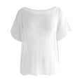 thumbnail image 6 of UDAUDU Sheer Beach Cover Ups for Women Crochet See Through Crop Tops Knit Tops Crochet Spring Summer Hollow Out Tee White M, 6 of 8