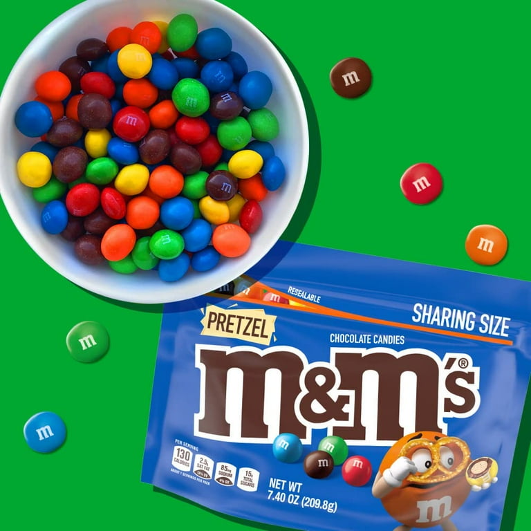 m&m's M&M'S Pretzel Milk Chocolate Candy, Sharing Size, 7.4 oz