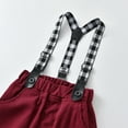 thumbnail image 2 of Qarigey Camisa de manga larga para niños de boda, conjunto de pantalón general, fiesta, banquete, transpirable, Tops para niños, pantalones, conjuntos de ropa Rojo 100cm, 2 of 6