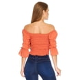 thumbnail image 3 of Blusa Para Mujer Top Con Resorte Manga 3/4 Moda Casual Coral coral M Incógnita 330589, 3 of 5