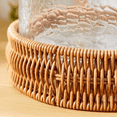 thumbnail image 6 of Better Homes & Gardens 7" Decorative Clear Hammered Glass Hurricane Pillar Candle Holder with Brown Woven Base, 6 of 7