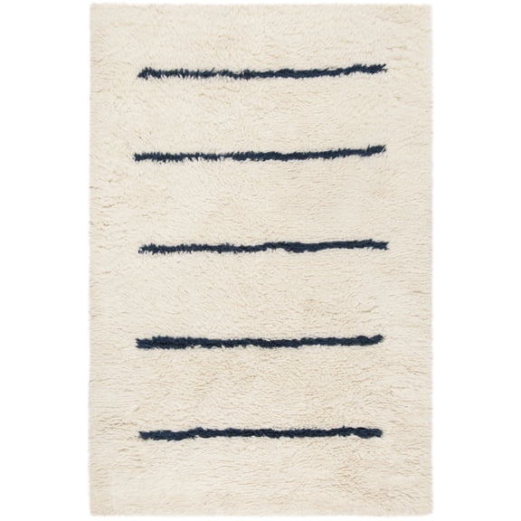 SAFAVIEH Kenya Siomha Striped Area Rug, Ivory/Navy, 3' x 5'