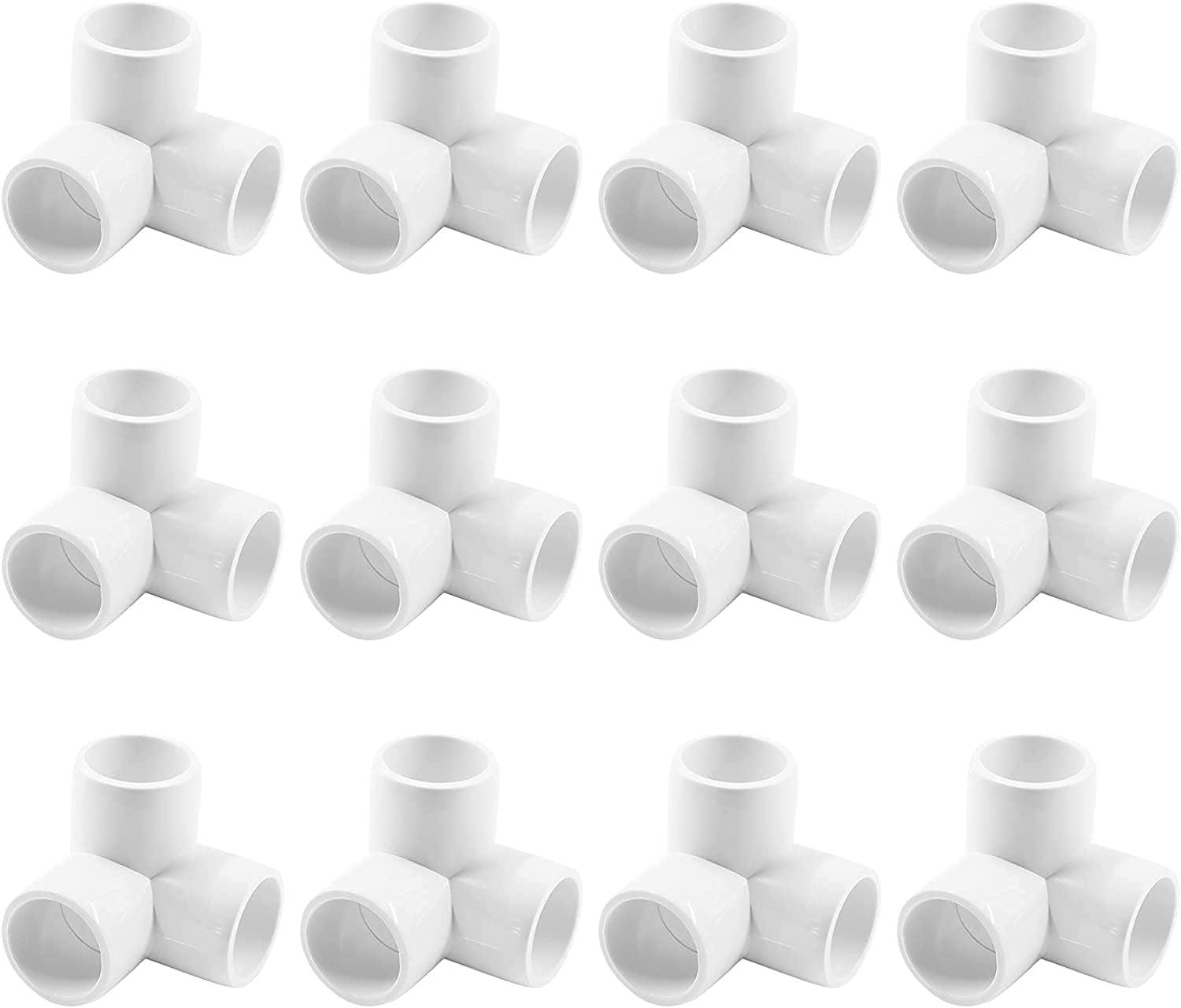 12 PVC pipe fittings fittings, 1/2 inch 3way PVC elbow corner fittings