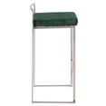 thumbnail image 3 of Fuji Contemporary Stackable Barstool in Stainless Steel with Green Velvet Cushion by LumiSource - Set of 2, 3 of 8