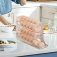 thumbnail image 3 of Kitchen Organizers And Storage, 4 Tiers Automatic Scrolling Egg Rack Holder, Space-Saving Egg Dispenser Auto Rolling, Large Capacity Eggs Organizer Storage 30 Egg for Fridge 1/2 PCS (1 PC), 3 of 4