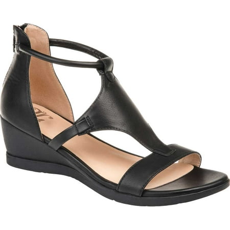 

Journee Collection Womens Trayle Faux Leather Strappy Wedge Sandals
