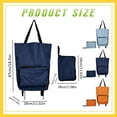 thumbnail image 3 of Clearance Under $6.19Foldable Grocery Cart Bag, Rolling Shopping Tote with Smooth Wheels, Heavy Duty Collapsible Laundry Trolley for Market Trips and Travel, 3 of 4