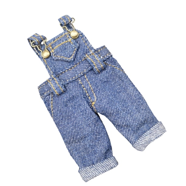 Ropa para muñecas a escala 1:12, pantalones, atuendo, accesorios para fotos, regalos de cumpleaños Azul oscuro