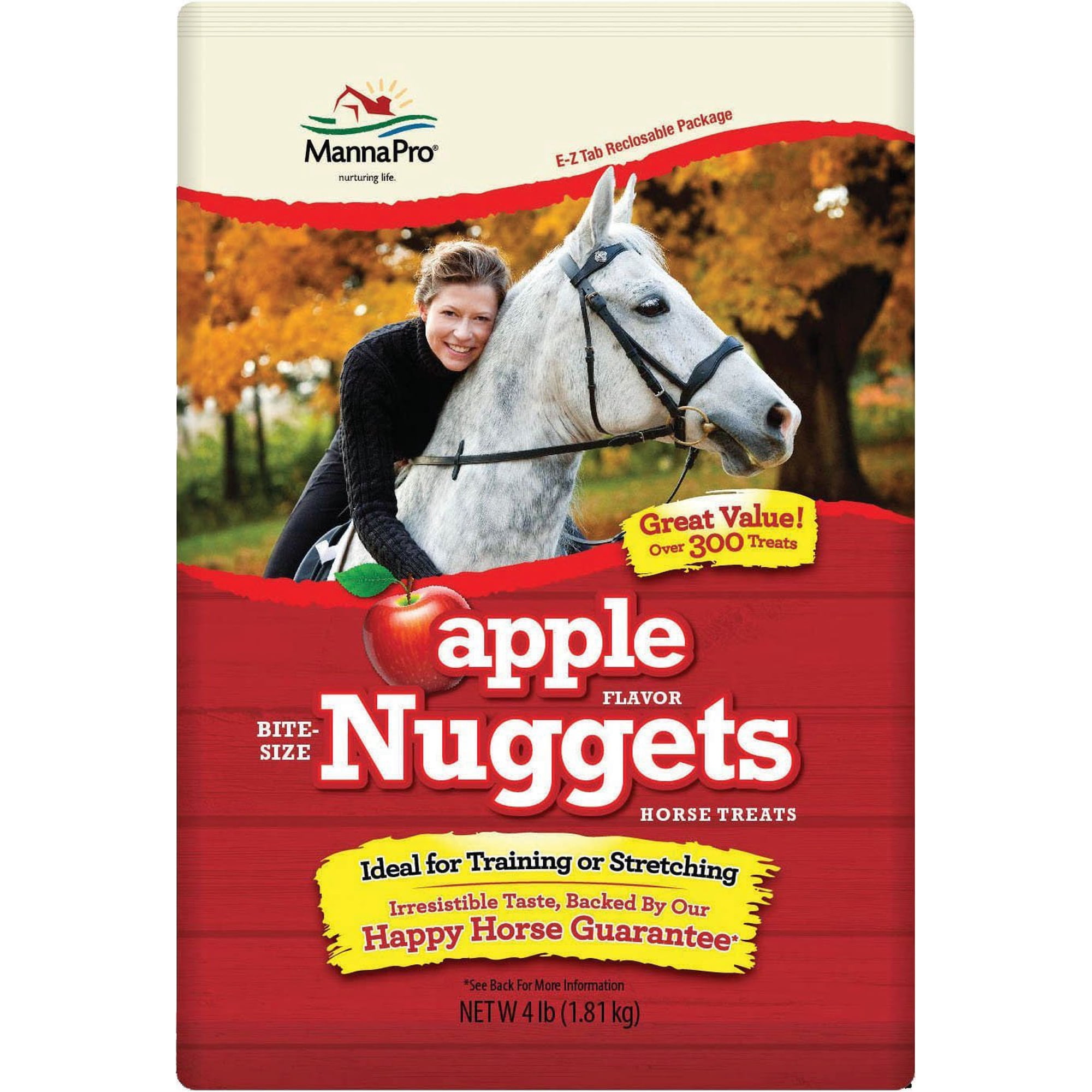 Manna Pro Apple Nugget Bite Size Horse Treats, 4-Lb. — Residential Use, Standard Application