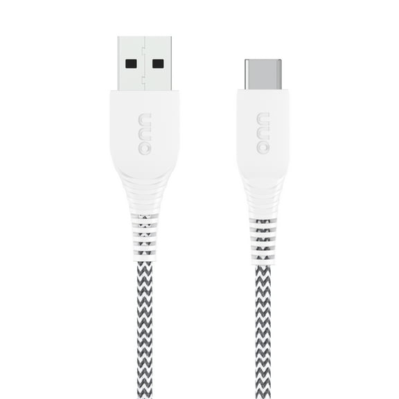 onn. 6' Braided USB-C to USB Cable - Black, White, Blue, Aqua