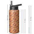 thumbnail image 4 of Leopard Print Insulated Stainless Steel Water Bottle with Straw & Cleaning Brush – 18 Oz | Leakproof, BPA-Free, 304 Stainless Steel, Wide Mouth, Travel Mug for Car, Gym, Office, 4 of 5