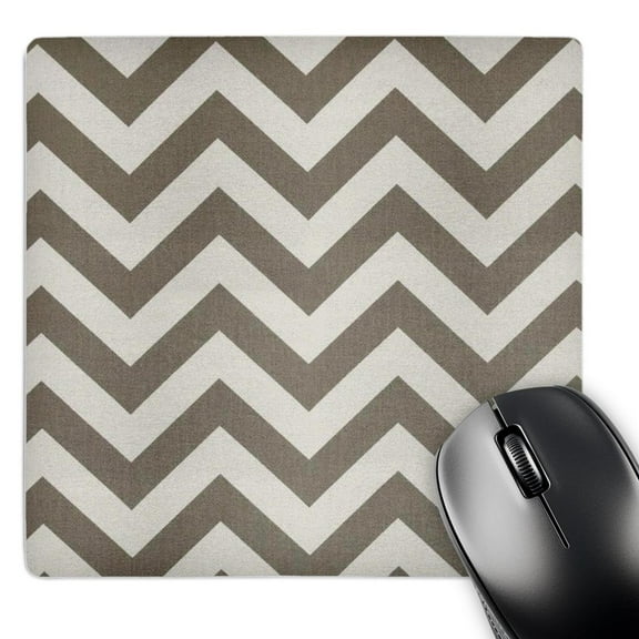 3dRose, Taupe Zig Zag Stripes, MousePad