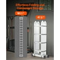 thumbnail image 5 of VEVOR Multi-Purpose Folding Ladder, 7-in-1 Tall Extension Step Ladder, A Frame 4 Step Telescoping Ladder, 15.5ft Reach Height Heavy Duty Adjustable Ladder, 330 lbs Capacity for Home Outdoor, 5 of 9