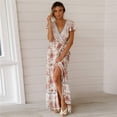 thumbnail image 2 of Odeerbi 2025 Floral Boho Dress Side Split Maxi Dress Summer DressWomen's Summer V-neck Dress Beach Bohemian Floral Print Holiday Dress, 2 of 7