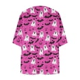 thumbnail image 4 of NTACZA Cardigans for Women Kimono Lightweight Halloween Printed 3/4 Sleeve Open Front Fall Casual Cardigan Pink L, 4 of 5