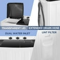 thumbnail image 6 of Adnoom Washing Machine, 19lbs Washer & 11lbs Spin Dryer Combo Washing Machine, Compact Washer Machine with Drain Pump&Time for Dorm and Home, Gray, 6 of 7