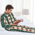 thumbnail image 6 of Daiia Christmas Snowflakes Plaid for Men's Long-Sleeved Pajama Set – Soft & Comfortable Sleepwear Button-Up Pajamas Cozy Lounge Wear-X-Large, 6 of 7