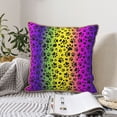thumbnail image 6 of Fotbe Animal Paw Rainbow Pattern Velvet Decorative Throw Pillow Covers with Elegant Piping, Soft Plush Cushion Cover for Sofa, Bed, Car, Office-20"x20", 6 of 8