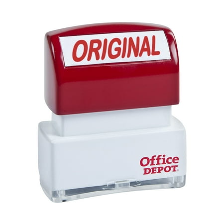 Office Depot Pre-Inked Message Stamp, ""Original"", Red, 035552