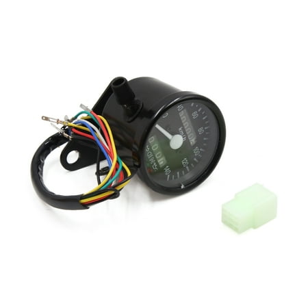 Cl X5 Motorcycle - Universal 0-140Km/h Dual Speedometer Odometer Gauge Meter Black for Motorcycle