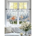 thumbnail image 3 of Blue Starfish Coastal Sheer Curtains 45 Inch Length 2 Panels Set, Nautical Shell Coral Botanical Ocean Voile Window Treatment Rod Pocket Small Kitchen Curtains Drapes for Bedroom 52"x45"x2, 3 of 7