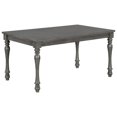 thumbnail image 6 of 6-Piece Wood Dining Table Set Rectangular with Turned Legs, 4 Upholstered Chairs and Bench for Room (Gray), 6 of 6