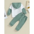 thumbnail image 5 of 0-3Y Toddler Baby Boys Clothes Sets 6M 12M 18M 24M 3Y 2pcs Long Sleeve Contrast Color Hoodie Tops Drawstring Pants Sets, 5 of 10