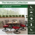 thumbnail image 3 of Hanover Monaco 7-Piece Dining Set in Red with Six Swivel Rockers and a 60-in. Tile-Top Table, 3 of 9