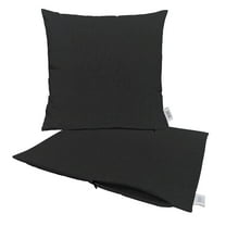 RSH Decor: Sunbrella Pillow Covers Set of 2 | 20" x 20" Square Covers | Weather-Resistant Sunbrella Fabric | Canvas Black