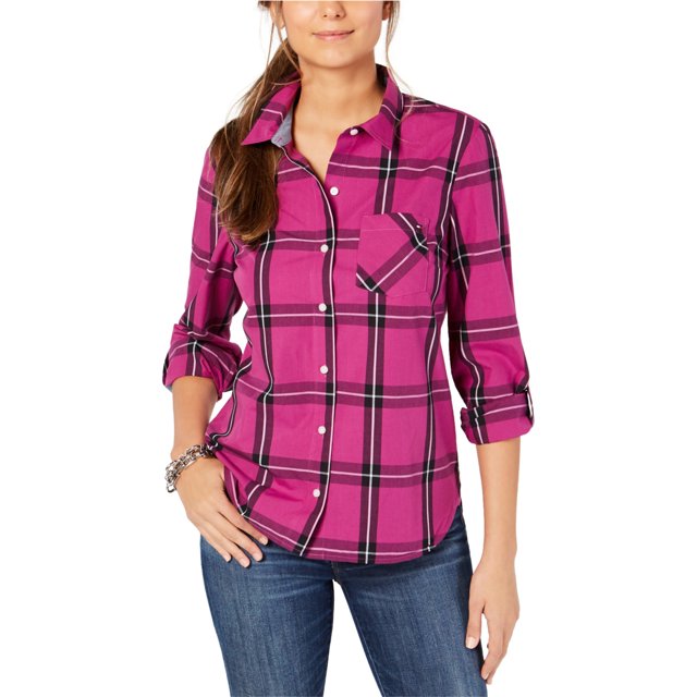 Blusa Tommy Hilfiger Heritage Button Down para mujer rosa pequeño