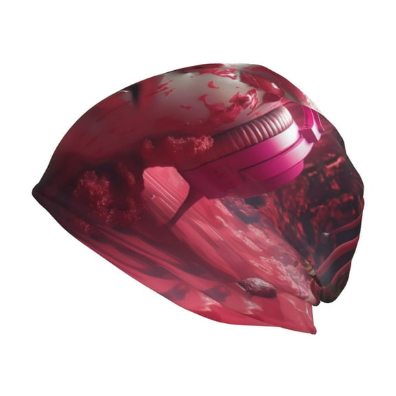 KLL Surreal Pink Headphones Winter Fall Beanie Knit Hats for Men & Women - Warm & Soft Stylish Toboggan Caps for Cold Weather