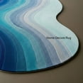 thumbnail image 2 of Modern Irregular Shaped Hand Tufted Rug – Blue Rainbow Area Carpet for Bedroom Decor, 2 of 5