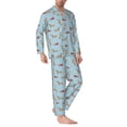 thumbnail image 2 of Yiaed Dachshund Dog Print Men’s Pajamas Set - Long Sleeve Button Down Sleep Shirt and Pajama Bottoms Sleepwear Set Mens Pjs Sets Men's Pajama Bottoms-XX-Large, 2 of 7