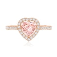 thumbnail image 4 of Rosec Jewels IGI Certified 1 Carat Lab Grown Pink Diamond Heart Engagement Ring - Fancy Pink Color - VS1 Clarity - Romantic Gift For Her, 14K Rose Gold, US 4.00, 4 of 8
